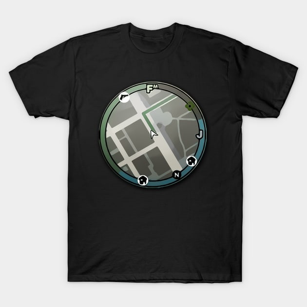 Grand Theft Auto Mini-Map Design T-Shirt by R8Designs